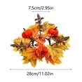 thumbnail image 3 of Fmbmuo Fall Wreath 10 Inch Maple Leaves Garland For Halloween Thanksgiving Christmas Front Door Wall Home Ornament Decoration,Yellow, 3 of 5