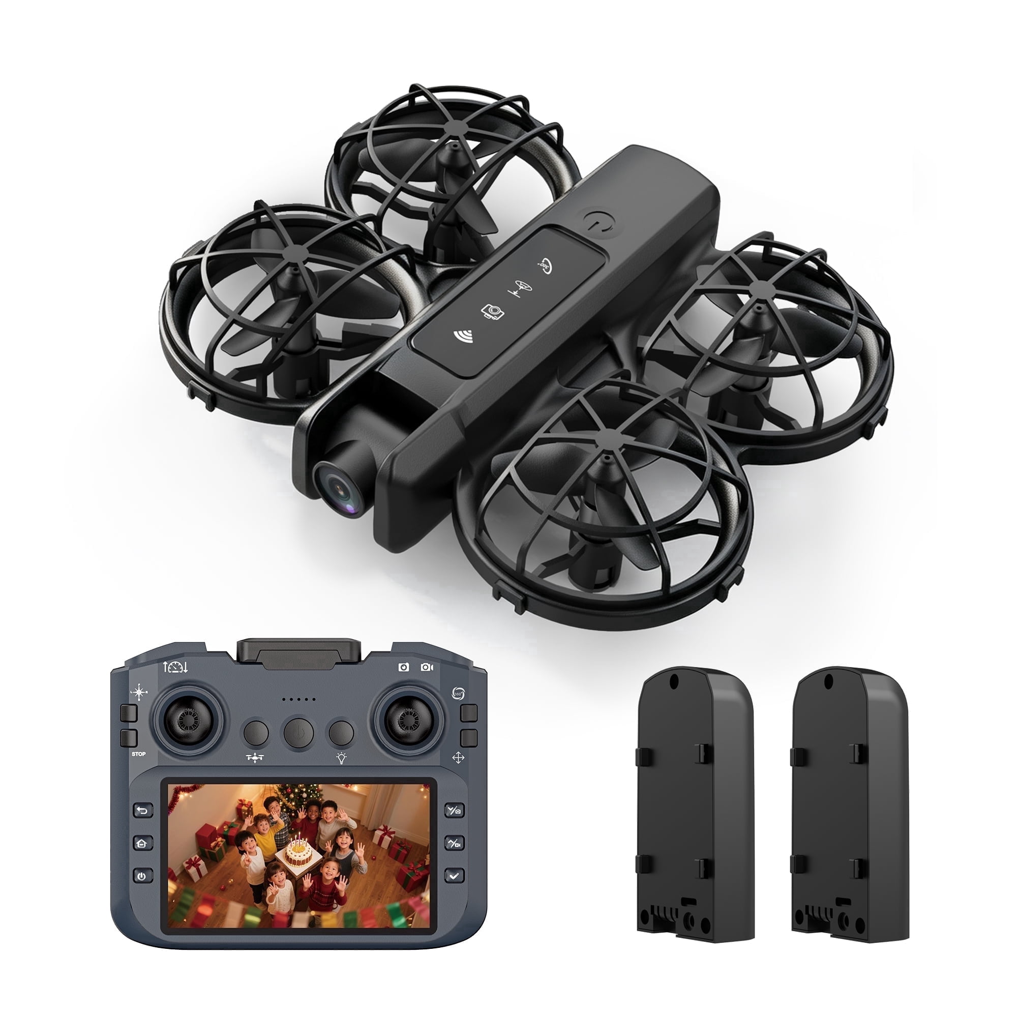 Aimlovs Mini Drone for Kids Age 8+ with 4.3" LCD Remote Screen, 720P HD Camera, Optical Flow Hover, Propeller Guards, 2 Batteries, 18 Min Flight Time