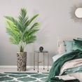 thumbnail image 4 of Artificial Tree in Contemporary Geometric Planter, Fake Areca Tropical Palm Silk Tree for Indoor and Outdoor Home Decoration - 66" Overall Tall (Plant Pot Plus Tree), 4 of 5