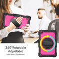 thumbnail image 5 of SaniMore for Lenovo Tab M10 Plus 3rd Gen 10.6" 2022 (TB-125F/TB-128F) Case, 3 Layers Multi-Functional Cover with Pencil Holder Shoulder & Hand Strap Kickstand Shockproof Protective Shell, Rose+Black, 5 of 7