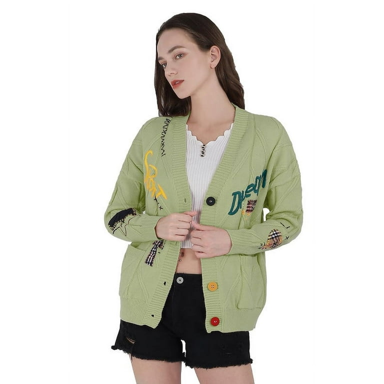 Chouyatou Women's Cable Knit Long Sleeve Open Front Cardigan Sheep