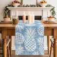 thumbnail image 2 of Table Runner 70 Inches Long, Sky Blue White Pineapple Decorative Table Runner for Party Wedding Home Decor, Tropical Summer Botanical Fruits Dresser Scarves for Kitchen Tables Decor 13x70 Inch, 2 of 9