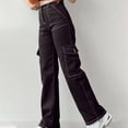 thumbnail image 2 of ZXLBBD Women's Elastic Waist Three Pocket Trousers Cargo Pants Casual Outdoor Comfort Daily Wear, 2 of 7