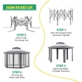 thumbnail image 6 of Studyset 13'X13’Patio Portable Gazebos with Mosquito Netting,Double-Layer Outdoor Canopy Tent,Hexagonal Pavilion for Garden Backyard Lawn & Deck,Heavy Duty Party, 6 of 8
