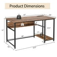 thumbnail image 3 of Giantex Computer Desk, PC Gaming Table w/Power Outlet & USB Ports for Home Office, Brown, 3 of 6