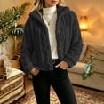 thumbnail image 5 of uublik Fleece Jacket Women Black Open Front Long Cardigan Coat Warm Winter Outwear Jackets, 5 of 6