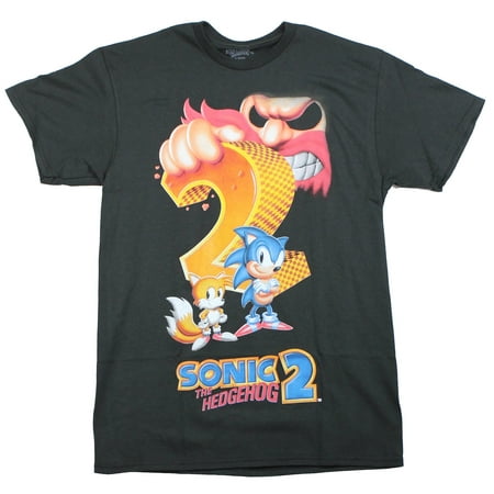 Sonic The Hedgehog 2 Mens T-Shirt - Classic Box Art With Tails
