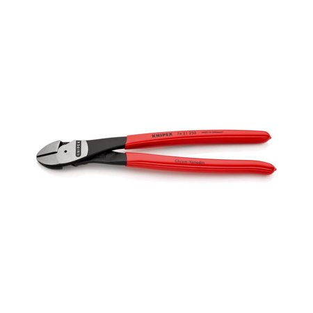 UPC: 0843221000400 | KNIPEX Tools – High Leverage Diagonal Cutters  12 Degree Angled (7421250SBA)  Red  10 inches