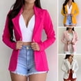 thumbnail image 2 of Women Suit Coat Lapel Long Sleeve Slim Fit Single Button Suit Jacket Solid Color Versatile Basic Jacket Business Tops Daily Wear, 2 of 8