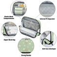 thumbnail image 4 of Pencil Bag with Magnetic Foldable Base Large Capacity Stand-Up Pencil Case Durable Nylon Pen Pouch Small White Daisy Pattern, 4 of 7