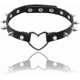 thumbnail image 5 of Gargantilla gótica de cuero sintético con remaches y púas de corazón para mujer, estilo punk rock, de aleación, estilo cosplay, joyería gótica, con cadena decorativa., 5 of 9