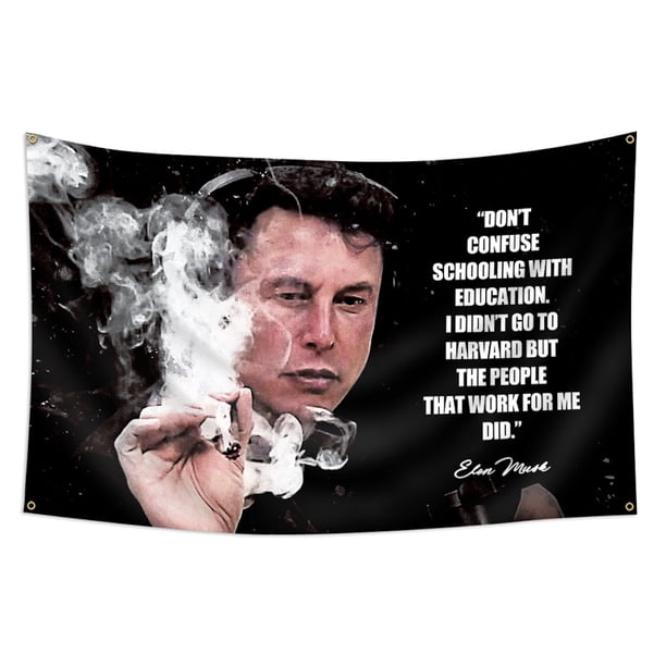 Tapiz de poliéster con la bandera de Musk de Elon Reeves, diseño de anime, 90 x 150 cm