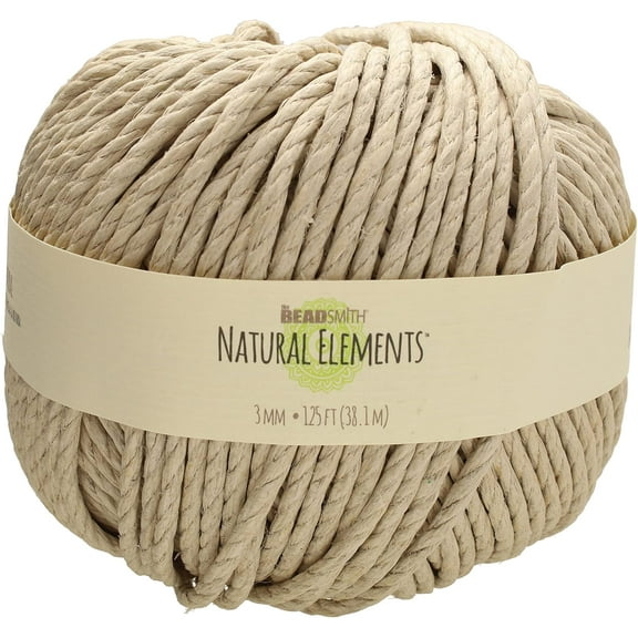 The Beadsmith 100% Hemp Cord - Natural Color – 3mm, 125 Foot Spool, 170LB Test Strength – Twine For Jewelry Making, Macrame, Paper Crafts, Gardening, Scrapbooking, Home Décor, DIY String Art & More