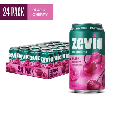 Zevia Zero Sugar, 0 Calorie Black Cherry Soda, 12 fl oz (Pack of 24)