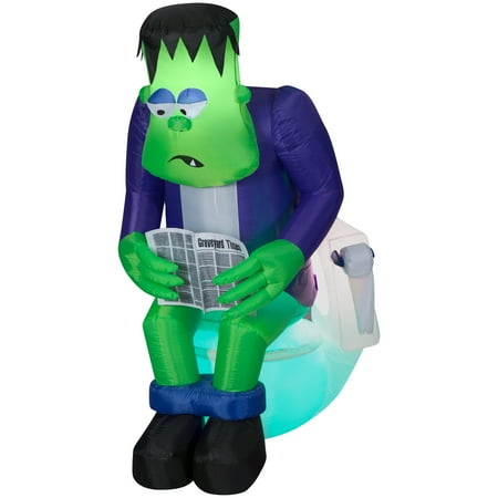 6 Ft Halloween Inflatable Surprise Monster Toilet Scene With