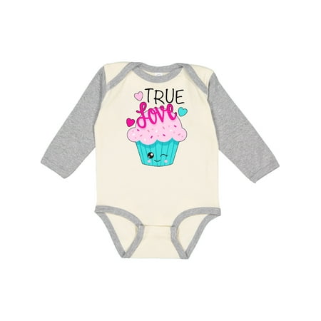

Inktastic True Love Cupcake Gift Baby Boy or Baby Girl Long Sleeve Bodysuit