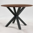 thumbnail image 6 of PORKISS Round Dining Table for 4, 42 inch Kitchen Table with Steel Legs, Dinner Table for Home Dining Room Kitchen, Black+Natural, 6 of 8