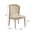 thumbnail image 5 of Quintra Upholstered Cane Webbing Dining Chairs, Rubberwood, White+Walnut, Set of 2, 5 of 10