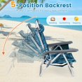 thumbnail image 5 of Costway 2-Pack Folding Backpack Beach Chair 5-Position Outdoor Reclining Chairs with Pillow Pattern, 5 of 12