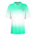 thumbnail image 3 of Kddylitq Womens Polo Shirts With Collar Short Sleeve Loose Wicking Summer Gradient Shirts Lightweight Collared Dressy Tops Green 2XL, 3 of 4