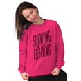 thumbnail image 5 of Surviving And Thriving Breast Cancer Women Crewneck Sweatshirt Brisco Brands S, 5 of 6
