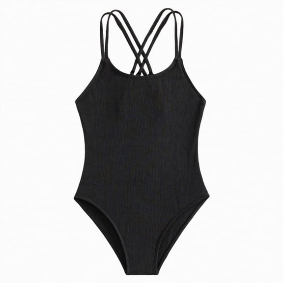 mgoYE Girl Swimsuits Size 7-8 Girls Swimsuits One-Piece Bathing Suits Multicolor Kids Sport Summer Beach Swimwear(Black,7-8 Years)