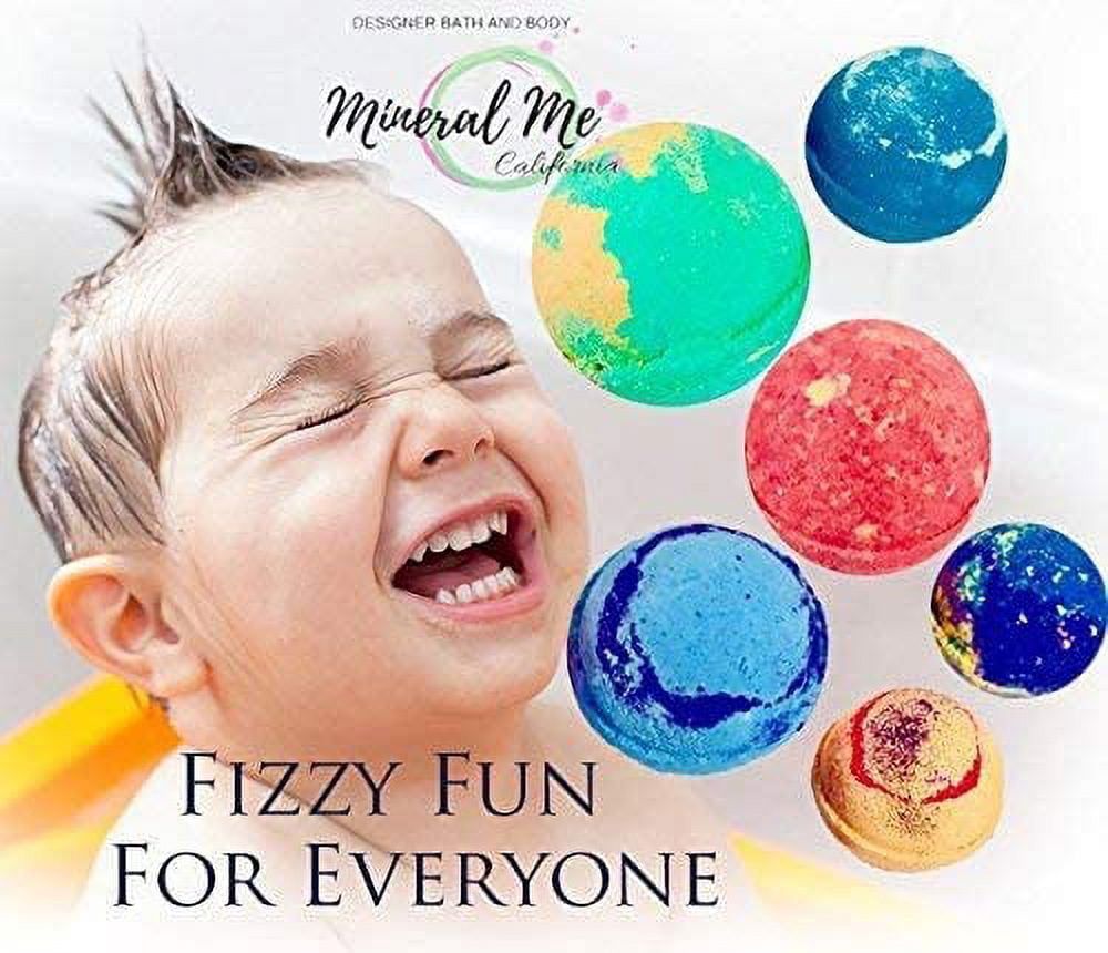 Mineral Me Kids Bath Bombs with Sea Animal Toys Inside - Natural & Organic, Birthday Gift for Kids