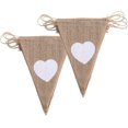 thumbnail image 1 of Bandera De Boda Guirnalda Empavesado De Yute Rústico Bandera Triangular Blanco, 1 of 5