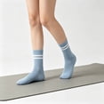 thumbnail image 5 of QSAWXQZ Women's Striped Non Slip Crew Socks Grip Sole Pilates Yoga Workout Socks Comfortable Daily Free Size, 5 of 6