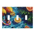 thumbnail image 2 of Dailycode Light Switch Plate Covers 2 Gang Wall Plate Plastics Outlet Covers for Kitchen Home Office Decor Lemons Wine Leaves on Water, 2 of 8