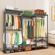 thumbnail image 3 of Perchero de Ropa Resistente, de Metal, Ajustable, de 8 Niveles, Extensible e Independiente, con 4 Barras para Colgar Ropa, Fácil de Montar,194H x 175L x 40W cm(Negro), 3 of 9