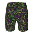 thumbnail image 3 of Goofa Neon Mardi Gras Printed Mens Swim Trunks Summer Quick Dry Short Beach Swimwear Bathing Suits-Large, 3 of 9