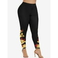 thumbnail image 5 of Rosegal Women's Plus Size High Waist Rose Print Skinny Ninth Leggings, 5 of 5