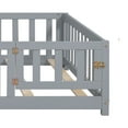 thumbnail image 5 of Full Size Floor Bed, Platform Bed With Fence Guardrails And Door Plywood Floor Bed Frame Easy-Assembly for Girls and Boys, 5 of 7
