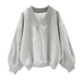 thumbnail image 1 of HBFAGFB Chandails en Molleton à Col Rond Mode Automne Décontracté Polyvalent T-Shirt à Manches Longues Gris Taille m, 1 of 5