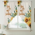 thumbnail image 2 of Sunflower Swag Curtains for Kitchen/Bedroom/Living Room, Summer Botanical Farmhouse Yellow Floral Rustic Scalloped Curtains 63 Inch Long, Window Swag Topper Curtains Valances 2 Panels Set 36"x63", 2 of 8
