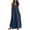 Navy, variant on Lmueinov Women's Cotton Linen Spaghetti Strap Maxi Dress V Neck Button Down Loose Long Dress with Side Pockets Casual Flowy Dress for Summer Beach Vacation, S-XXL
