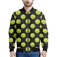 thumbnail image 4 of Chaquetas con gráficos de pelota de tenis de moda para hombre, chaqueta bomber deportiva para exteriores de manga larga para primavera y otoño, abrigos sencillos e informales holgados, 4 of 4