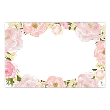 DB Party Studio Paper Placemats Pack of 25 Easy Cleanup Disposable Place Mats Gorgeous Pink Floral Blooms Bridal Shower Wedding Reception Woman's Birthday Dining Table Setting 17