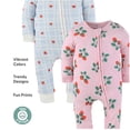 thumbnail image 5 of The Peanutshell Sweet Treats Baby Pajamas, Footless Baby Sleepers, Pink-Blue-Red, 6-9 Months, 2-Pack, 5 of 5