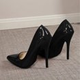 thumbnail image 6 of Women Patent Leather Pointed Toe Stiletto Pumps, Slip On High Heel Dress Shoes, Classic Solid Color Slim Heel formal Heels for Wedding Party office Black 5.5(37), 6 of 9