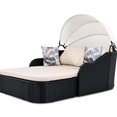 thumbnail image 3 of 79.9" Alterable Canopy Sun Lounger - Double Lounge, Pe , Black , Relaxing Beige Pillows Movable, 3 of 6