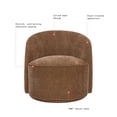 thumbnail image 3 of Beautiful Georgiana Swivel Chair by Drew Barrymore, Chocolate with Faux Leather Piping, 3 of 9