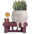 thumbnail image 4 of Sit Sill Long Silla Succulenta Succulent Flower Plantador Smile Plantera Maceta para Macetas Plantas Exteriores, 4 of 9
