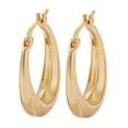 14K Gold Graduated Hoop Huggie Earring
