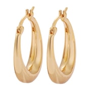 Amy and Annette 14K Gold Graduated Hoop Huggie Earring in 14K Yellow Gold Plated