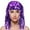 Purple, variant on Wipya Colorful Fringe Wig with Sparkle Festival Hairpiece for Concerts Sports Events and Themed Parties Long Curly Strands Gold