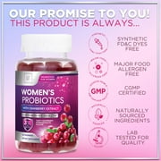 Probiotics for Women Gummies with Cranberry - 6 Premium Strains for PH Balance - Women Probiotics for Digestive Health, Vaginal & Immune Support, Womens Probiotic Feminine Health Gummy - 60 Gummies