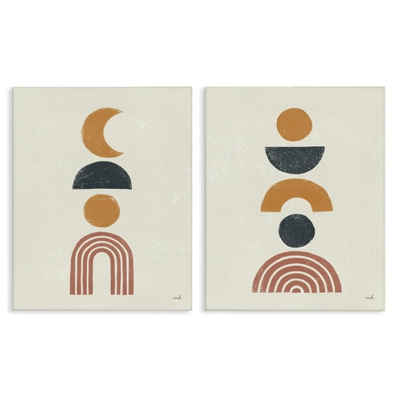 Stupell Industries Sun and Moon Bohemian Symbols Neutral Primary Canvas Wall Art by Moira Hershey