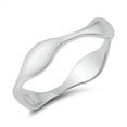 thumbnail image 1 of Polished Elegant Modern Wave Ring .925 Sterling Silver Band Jewelry Female Male Unisex Size 7, 1 of 4